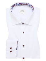 Camisa Eterna SLIM FIT TWILL blanco con cuello Kent de corte estrecho