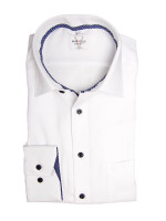 Marvelis shirt MODERN FIT UNI POPELINE white with New Kent collar in modern cut