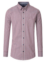 Camisa CasaModa CASUAL FIT EASY CARE rojo con cuello Button Down de corte moderno