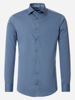 Chemise Venti MODERN FIT TWILL bleu foncé avec col Kent en coupe moderne