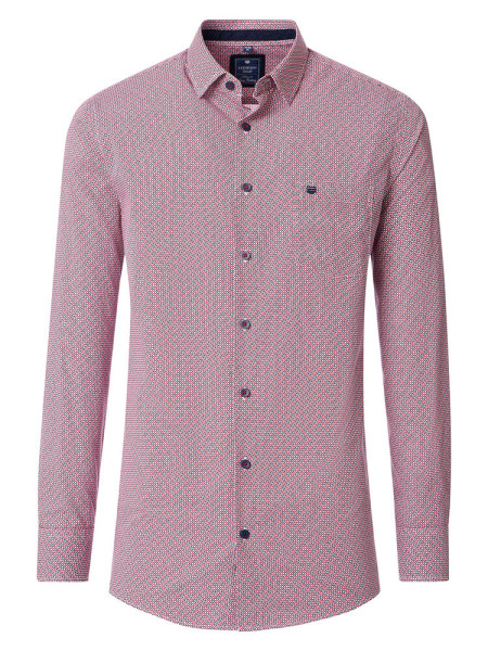 Redmond shirt COMFORT FIT PRINT red with Kent collar in classic cut