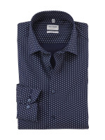 Olymp shirt LEVEL 5 PRINT dark blue with New York Kent collar in narrow cut