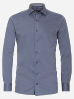 Camisa CASAMODA MODERN FIT UNI POPELINE azul medio con cuello Kent de corte moderno