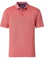 Redmond Poloshirt COMFORT FIT WASH & WEAR rood met Polo-knop-kraag in klassieke snit