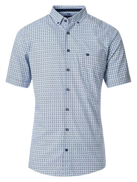 Chemise Redmond COMFORT FIT PRINT bleu clair avec col Button Down en coupe classique