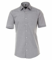 Venti shirt MODERN FIT UNI POPELINE grey with Kent collar in modern cut