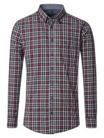 Camisa CasaModa CASUAL FIT EASY CARE rojo con cuello Button Down de corte moderno