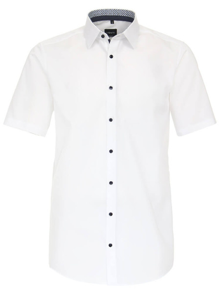 Camisa Venti MODERN FIT UNI POPELINE blanco con cuello Kent de corte moderno