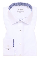 Camisa Eterna COMFORT FIT UNI POPELINE blanco con cuello Kent de corte clásico