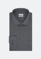 Seidensticker shirt REGULAR FIT FIL À FIL anthracite with Business Kent collar in classic cut