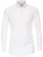 Chemise Venti BODY FIT JERSEY blanc avec col Kent en coupe étroite