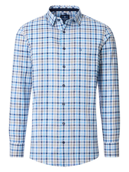 Camisa Redmond COMFORT FIT FINO OXFORD azul claro con cuello Kent de corte clásico