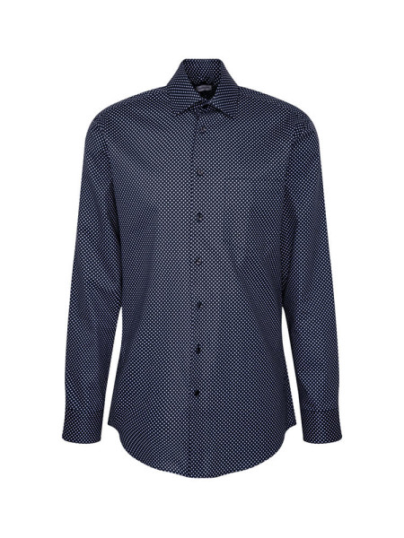 Seidensticker shirt MODERN TWILL dark blue with Business Kent collar in modern cut