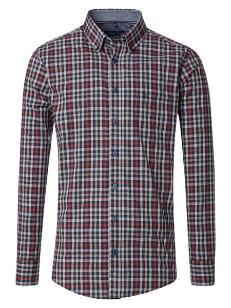 CasaModa shirt COMFORT FIT EASY CARE red with Button Down collar in classic cut