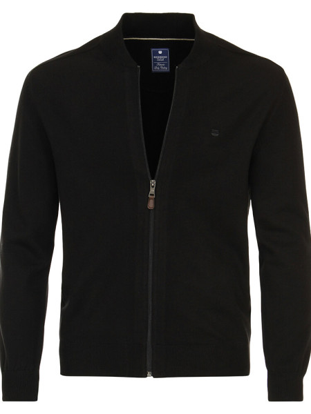 Cardigan Redmond REGULAR FIT MELANGE negro con cuello Cuello alto de corte clásico