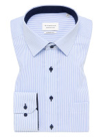 Eterna shirt COMFORT FIT UNI POPELINE light blue with Kent collar in classic cut