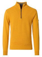 Redmond sweater COMFORT FIT STRUCTURE yellow with Stand-up collar collar in classic cut