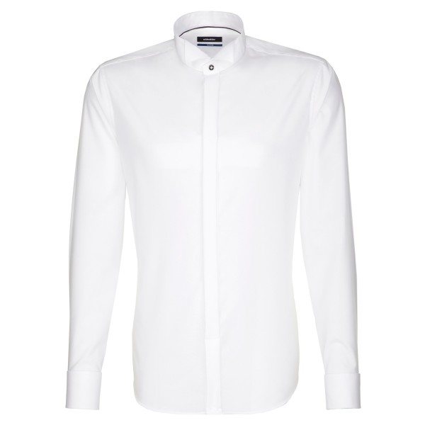 Seidensticker SHAPED shirt UNI POPELINE white with Carmen Party collar in modern cut