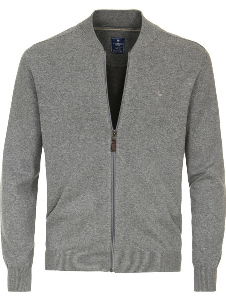 Cardigan Redmond REGULAR FIT MELANGE gris con cuello Cuello alto de corte clásico