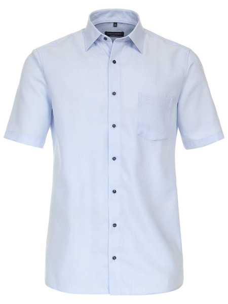 Chemise CasaModa COMFORT FIT STRUCTURE bleu clair avec col Kent en coupe classique