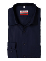 Marvelis shirt MODERN FIT UNI POPELINE dark blue with New Kent collar in modern cut