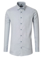 Camisa Venti MODERN FIT ESTRUCTURA azul claro con cuello Button Down de corte moderno