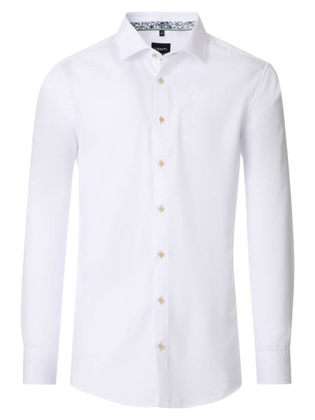 Camisa Venti MODERN FIT ESTRUCTURA blanco con cuello Kent de corte moderno