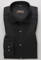 Camicia Eterna SLIM FIT UNI STRETCH nero con Kent classico collar in taglio stretto