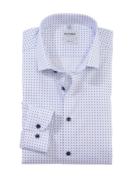 Camisa Olymp LEVEL 5 PRINT azul claro con cuello Kent moderno de corte estrecho