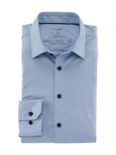 Olymp shirt NO. SIX JERSEY light blue with Urbn Kent collar in super slim cut