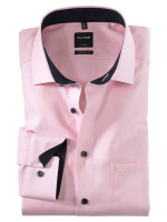 Camisa Olymp LUXOR NATTÉ roza con cuello Global Kent de corte moderno