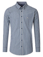 CasaModa overhemd CASUAL FIT EASY CARE middelblauw met Button Down-kraag in moderne snit