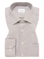 Camicia Eterna COMFORT FIT STRUTTURA beige con Kent collar in taglio classico