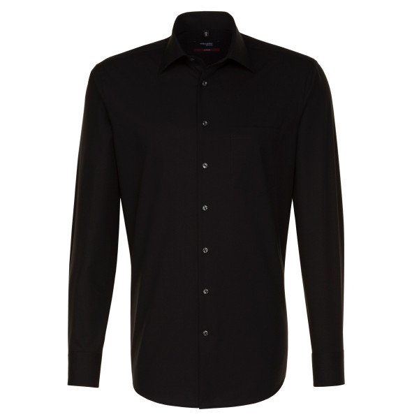 Seidensticker REGULAR overhemd UNI POPELINE zwart met Business Kentkraag in moderne snit