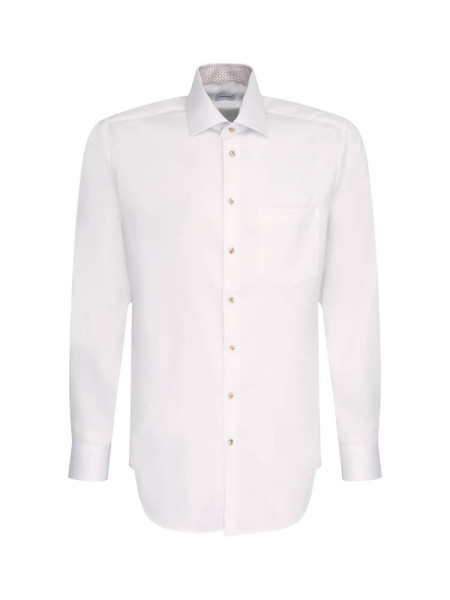 Camisa Seidensticker MODERN TWILL blanco con cuello Business Kent de corte moderno