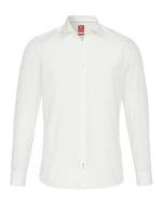 Camisa Pure SLIM FIT UNI POPELINE beige con cuello Kent de corte estrecho