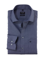 Camisa Olymp LUXOR modern fit FAUX UNI azul oscuro con cuello Global Kent de corte moderno