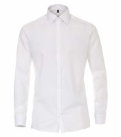 Chemise CASAMODA MODERN FIT UNI POPELINE blanc avec col Kent en coupe moderne