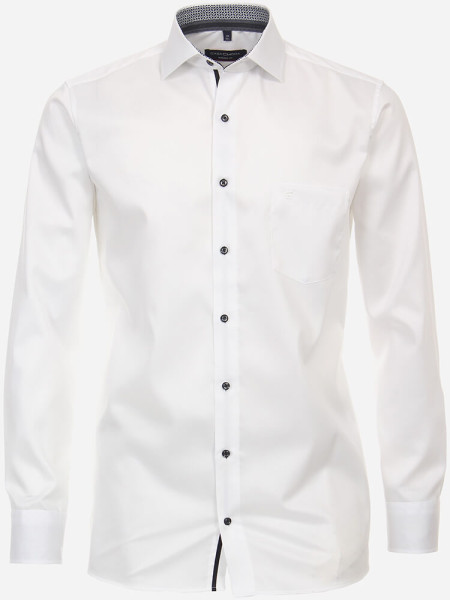 Camisa CASAMODA MODERN FIT UNI POPELINE blanco con cuello Kent de corte moderno