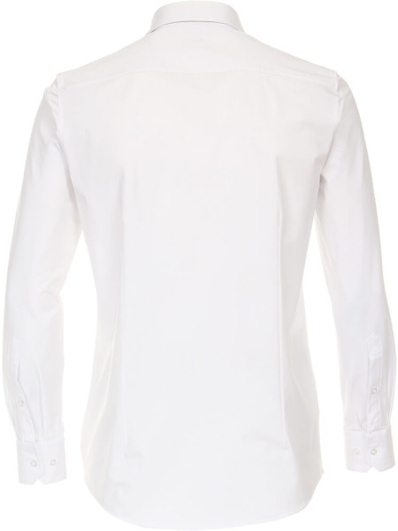 Camisa Venti MODERN FIT JERSEY blanco con cuello Kent de corte moderno