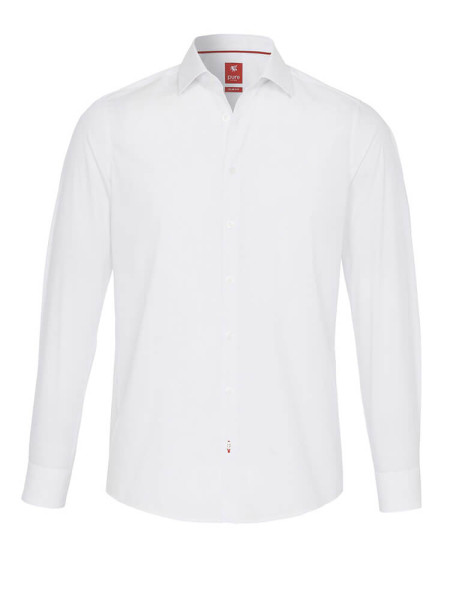 Camicia Pure SLIM FIT UNI STRETCH bianco con Kent collar in taglio stretto