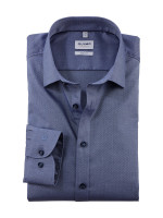 Camicia Olymp LEVEL 5 NATTÉ blu scuro con New York Kent collar in taglio stretto