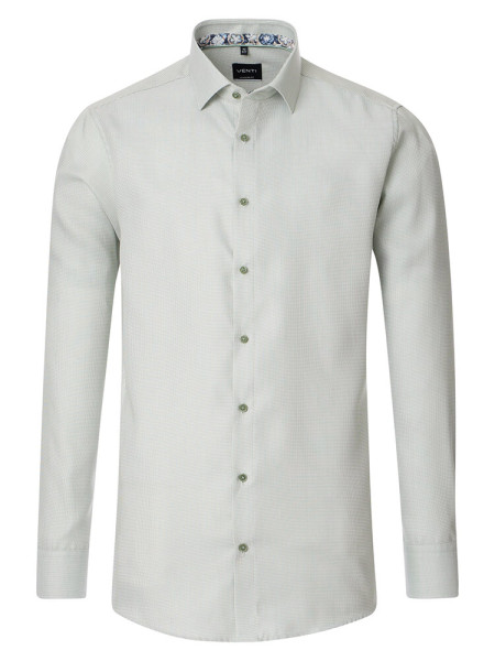 Venti shirt MODERN FIT STRUCTURE green with Kent collar in modern cut