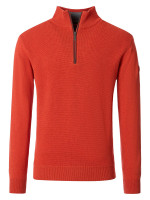 Redmond sweater COMFORT FIT STRUCTURE orange with Stand-up collar collar in classic cut