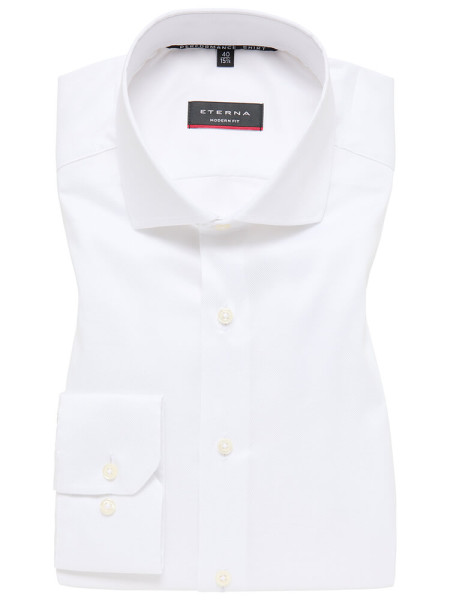 Camisa Eterna MODERN FIT UNI STRETCH blanco con cuello Seccionado de corte moderno