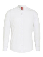 Pure shirt SLIM FIT UNI STRETCH beige with Stand-up collar collar in narrow cut