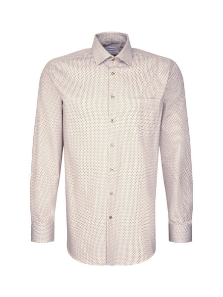 Camisa Seidensticker MODERN TWILL beige con cuello Business Kent de corte moderno