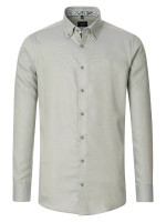 Camisa Venti MODERN FIT ESTRUCTURA verde con cuello Button Down de corte moderno