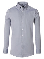 Camicia Venti MODERN FIT BELLE OXFORD blu medio con Button Down collar in taglio moderno