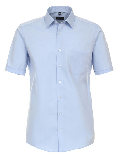 Camisa Redmond COMFORT FIT UNI POPELINE azul claro con cuello Kent de corte clásico